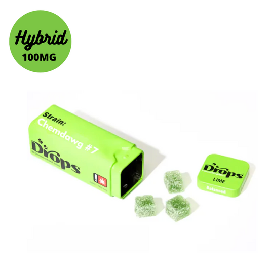 Drops Lime Live Rosin Gummies Infused with Chemdawg #7 Strain