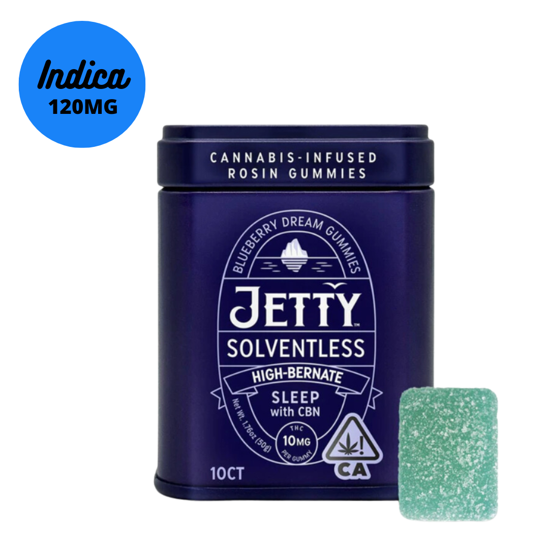 Jetty High-Bernate Blueberry Dream 5:1 Solventless Live Rosin Gummies with CBN