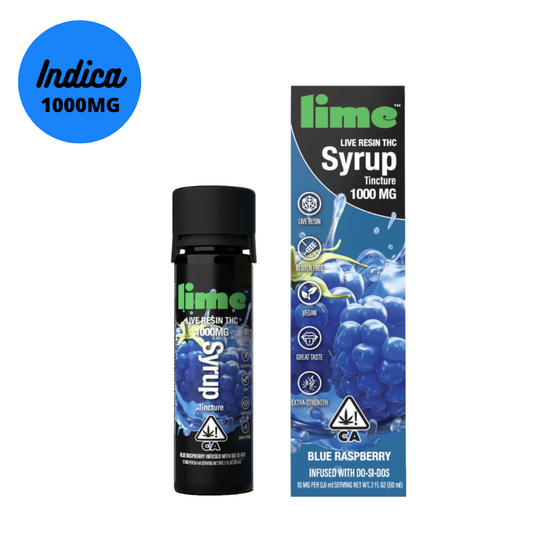 Lime Live Resin Blue Raspberry 1000MG THC Syrup