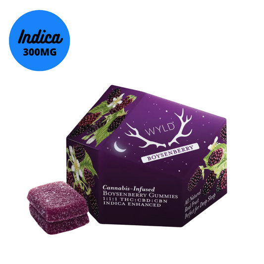 Wyld Boysenberry 1:1:1 THC:CBD:CBN Indica Enhanced Gummies